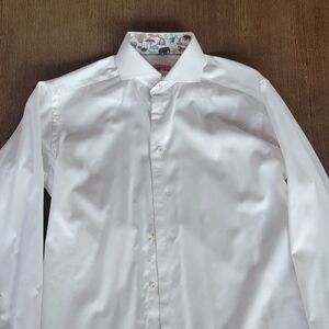 COPY2 - Eton Dress Shirt - White Animal print accents - Sz 15.5/39